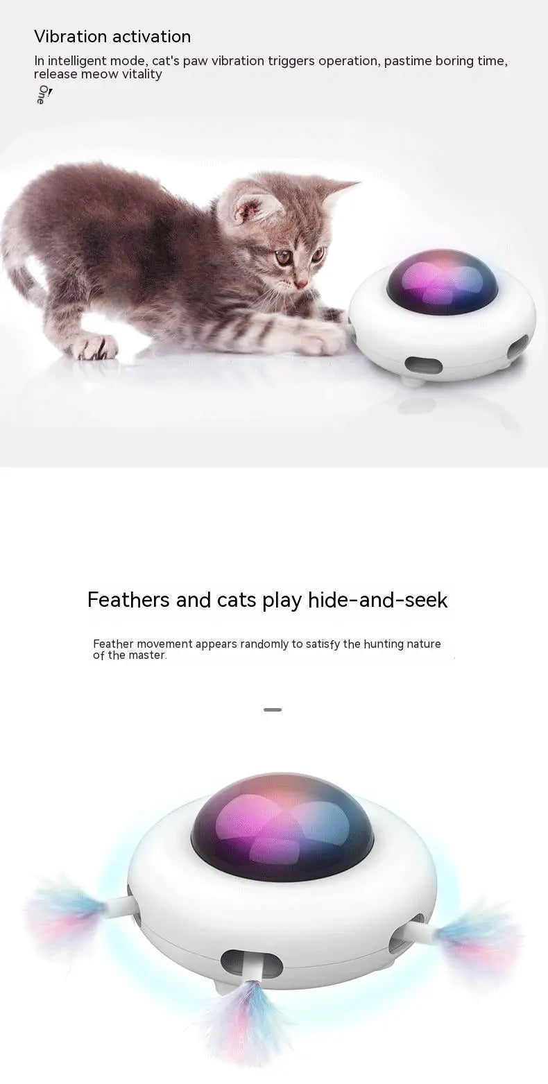 Mystery Paw UFO Cat Teaser - Interactive Feather Toy