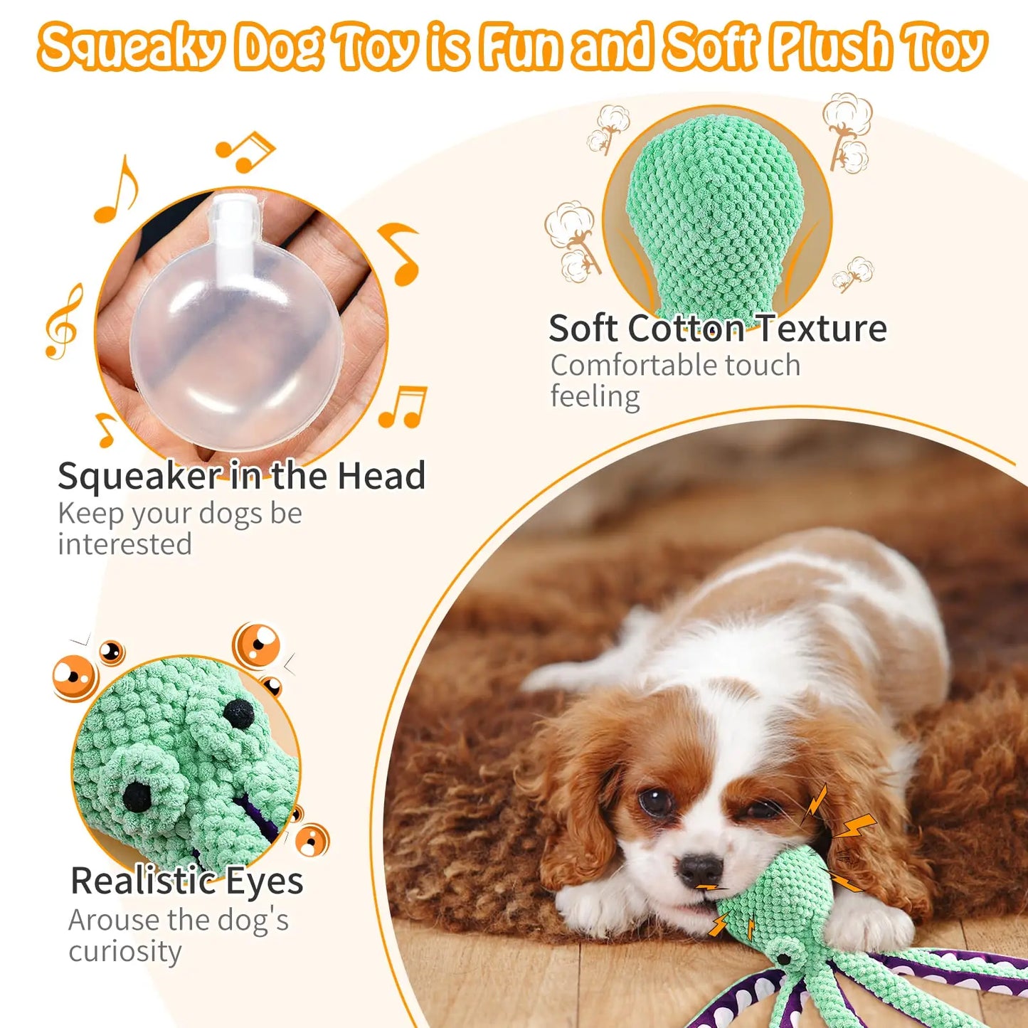 Indestructible Squeaky Plush Chew Toy for Dogs
