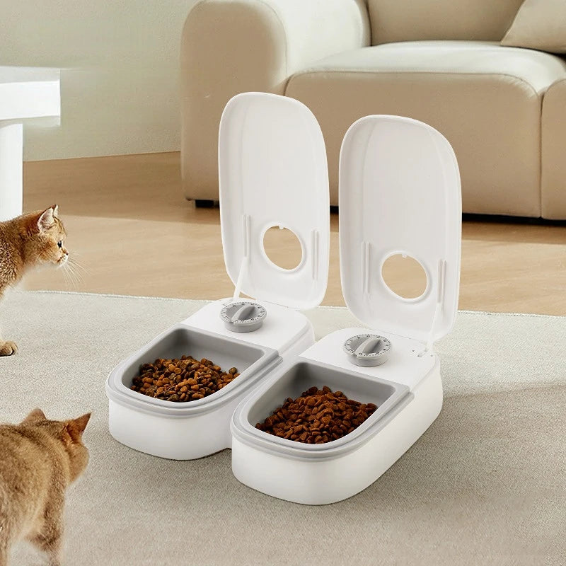 Koo Din Dual Bowl Automatic Pet Feeder with Ice Pack