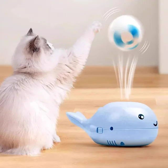 Electric Floating Whale Cat Toy - USB-Powered Fun!