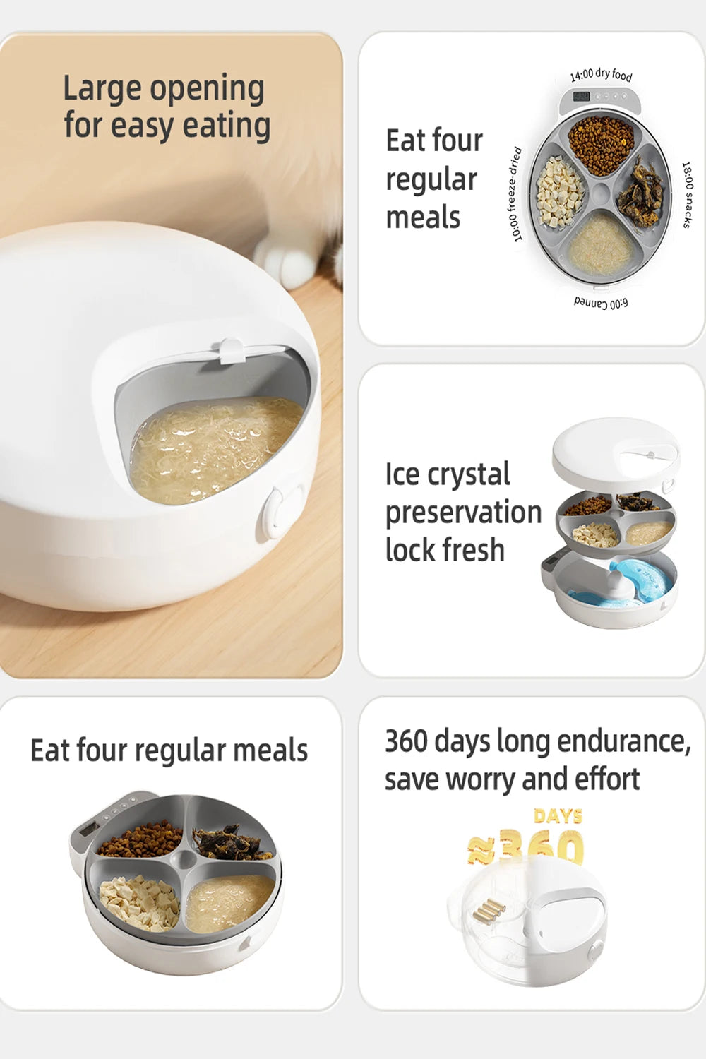 Mystery Paw 4-Meal Automatic Pet Feeder: Fresh Meals for Cats & Dogs