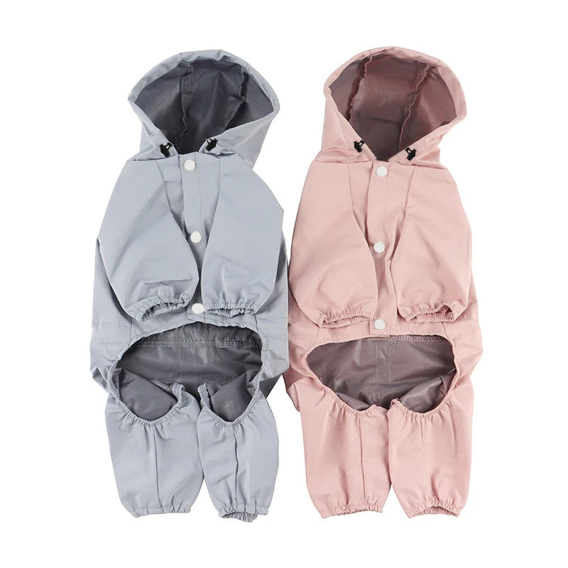 Mystery Paw Four-Legged Waterproof Dog Raincoat for Spring and Summer