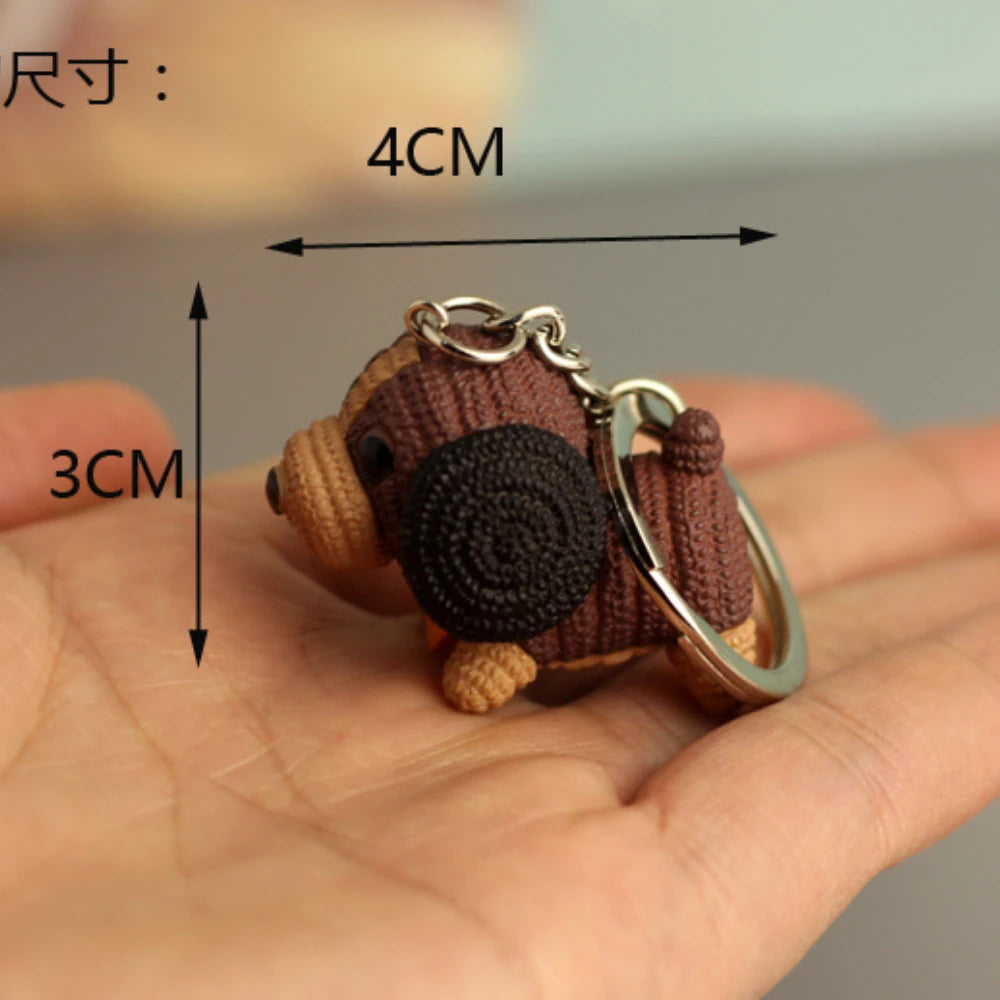 Cartoon Resin Dog Keychain - Cute & Trendy Pet Pendant