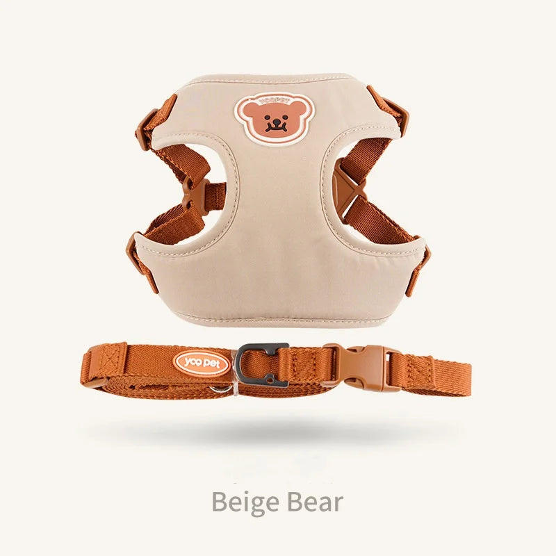 Kawaii Bear Harness & Leash Set for Cats & Small Dogs