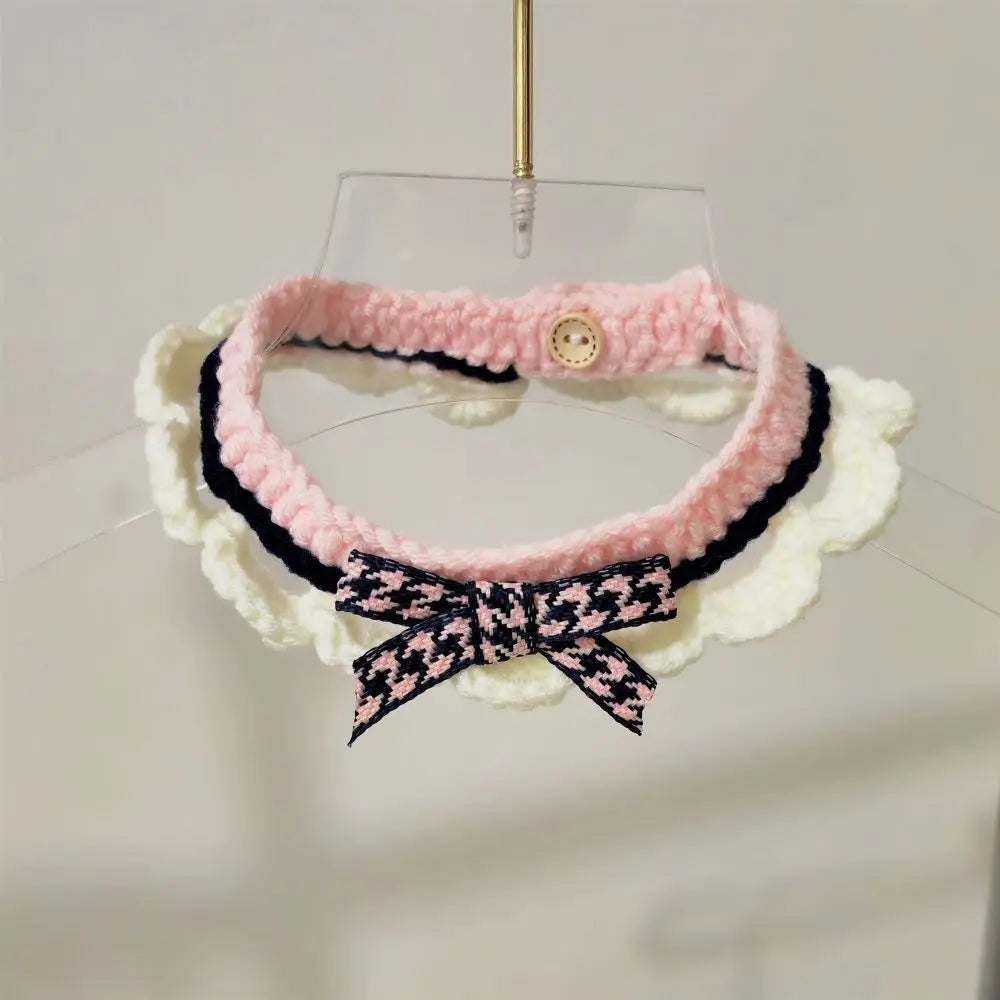 Hand-knitted Bow-knot Cat & Kitten Collar - Mystery Paw