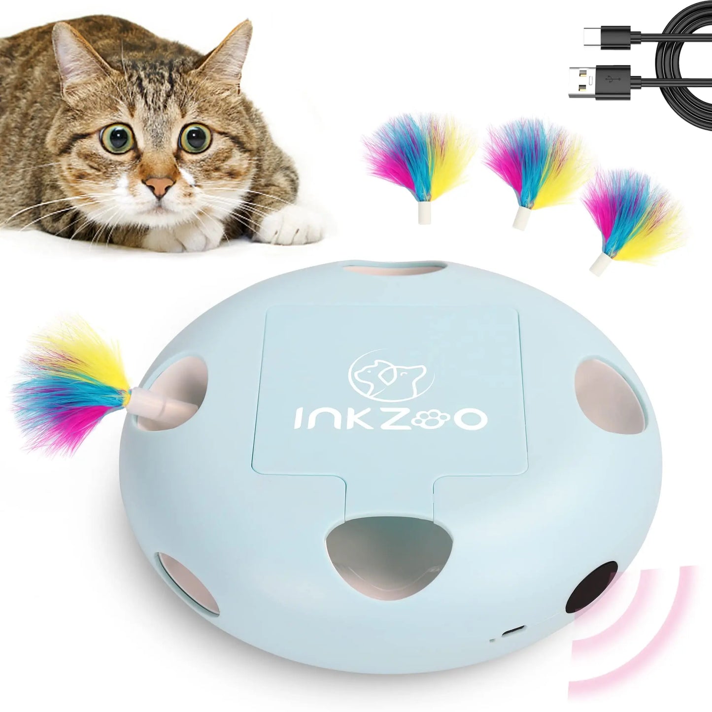 Mystery Paw Electric Interactive Feather Cat Toy - Endless Fun for Indoor Cats