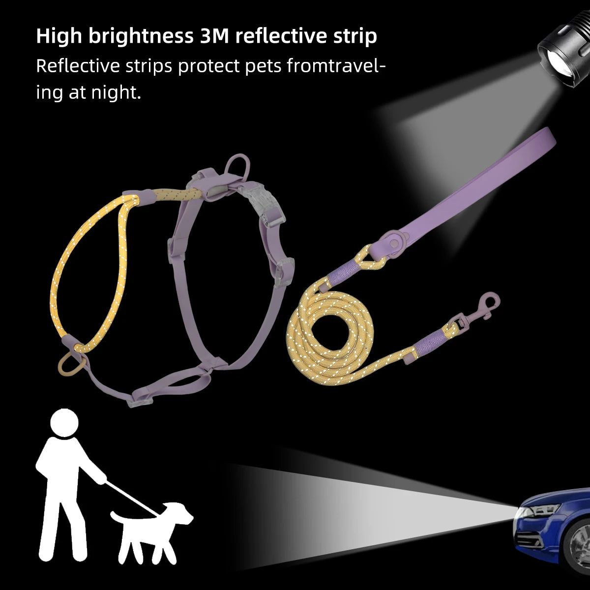 Kawaii Summer Cooling No-Pull Dog Harness & Leash Set - Stylish Comfort for Medium & Large Breeds