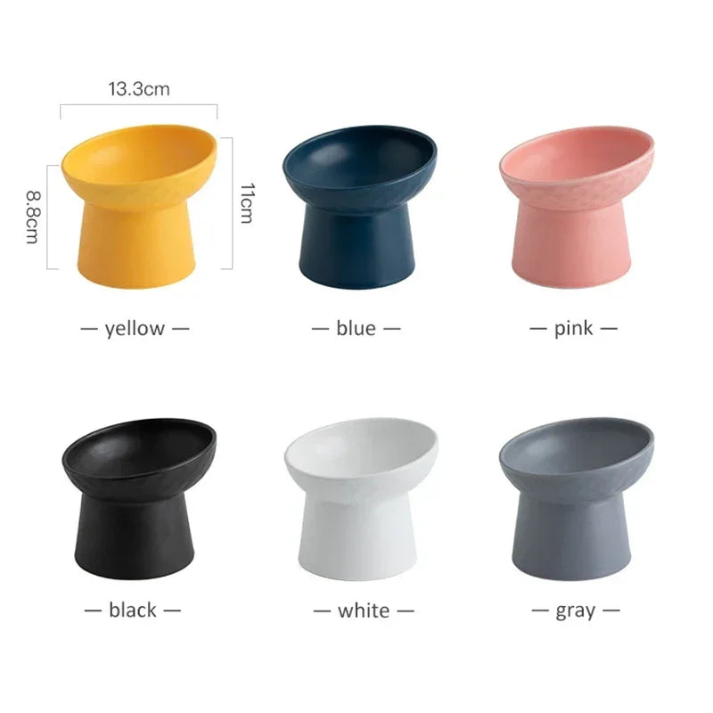 Nordic Style Elevated Ceramic Pet Bowls for Cats & Dogs