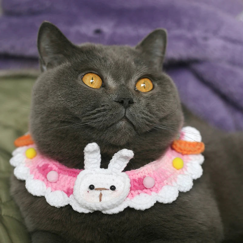 Cozy Wool Pet Necklaces & Collars for Cats and Small Dogs