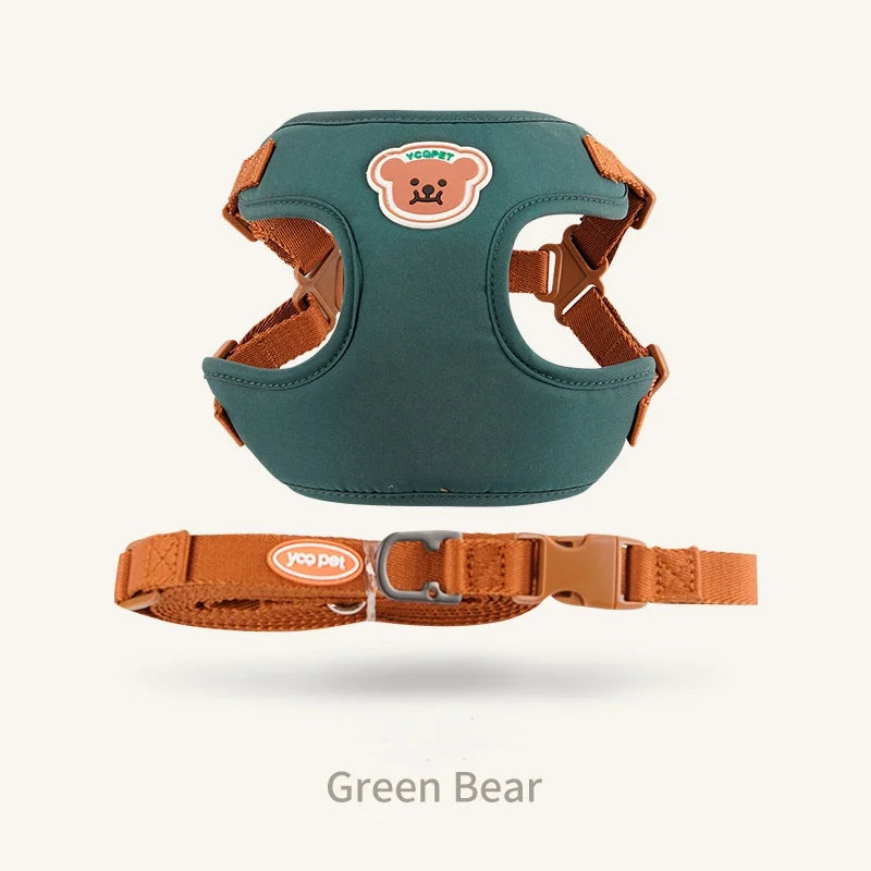 Kawaii Bear Harness & Leash Set for Cats & Small Dogs