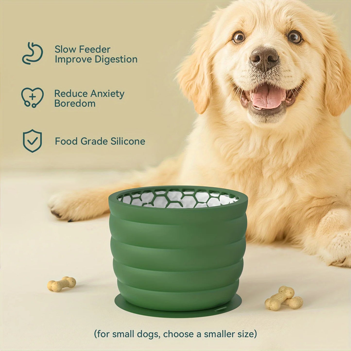 Silicone Slow Feeder Dog Bowl - Anti-Slip Design for Healthy Digestion
