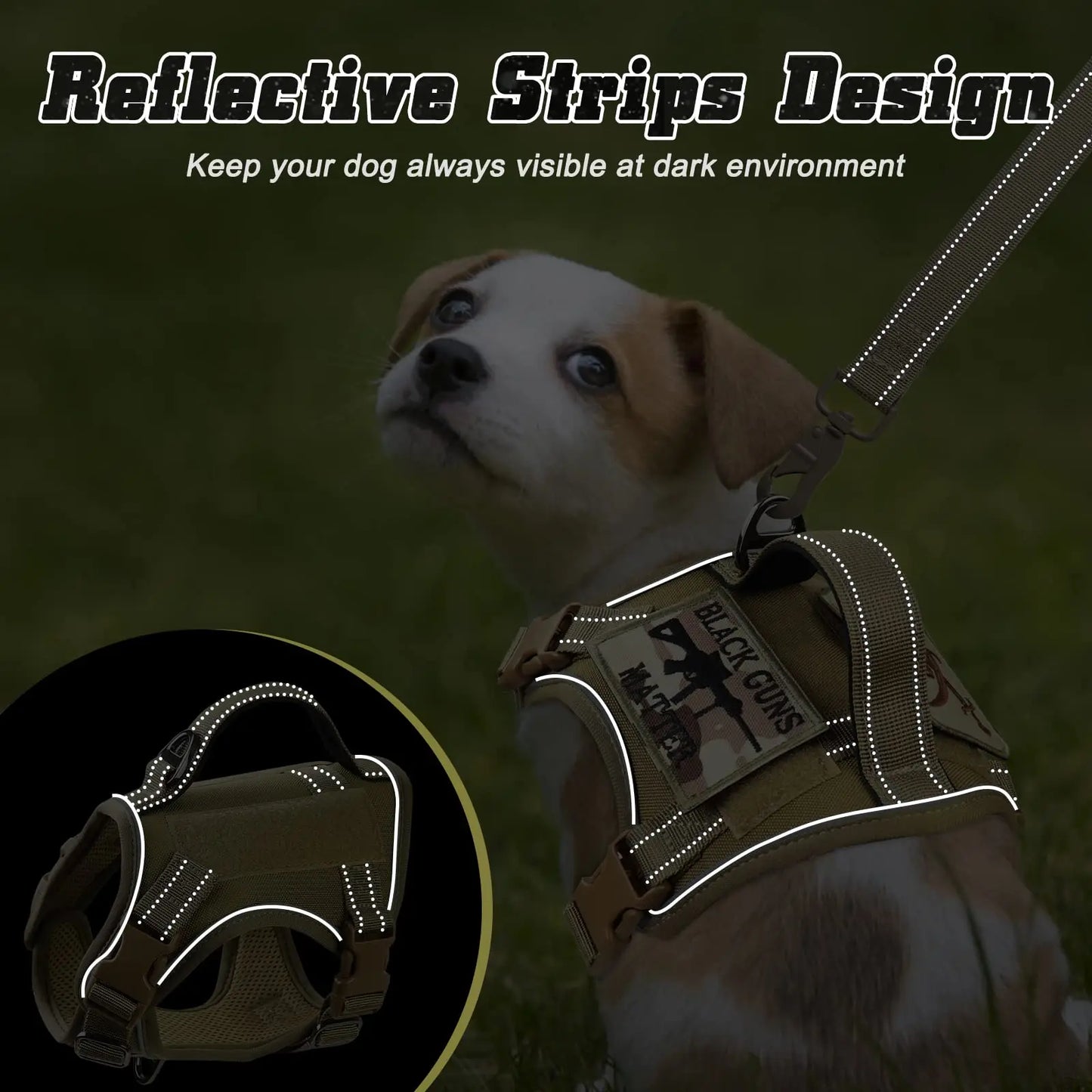 Tactical Reflective No-Pull Puppy Vest Harness - Mystery Paw