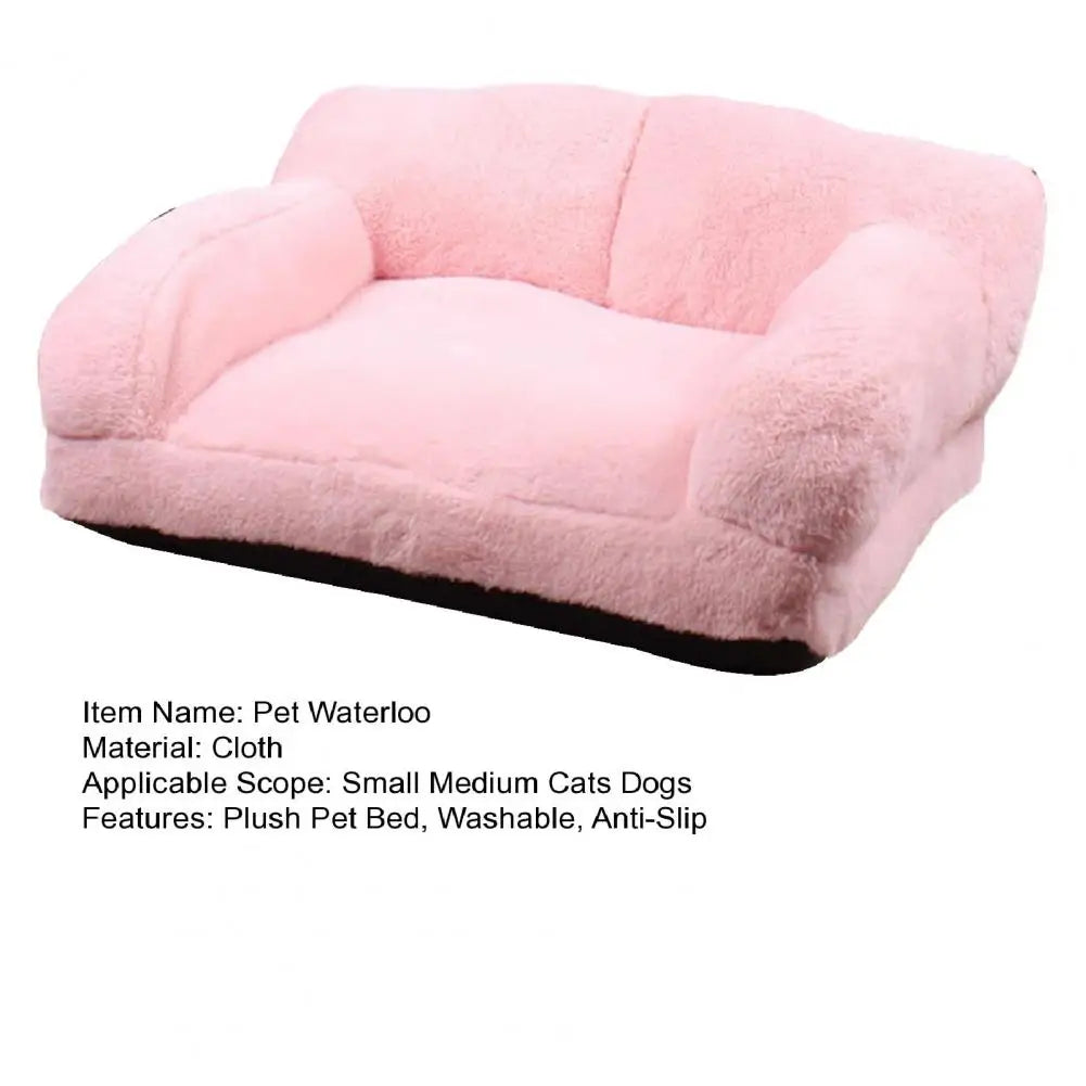 Mystery Paw Plush Pet Bed - Cozy Couch for Cats & Dogs