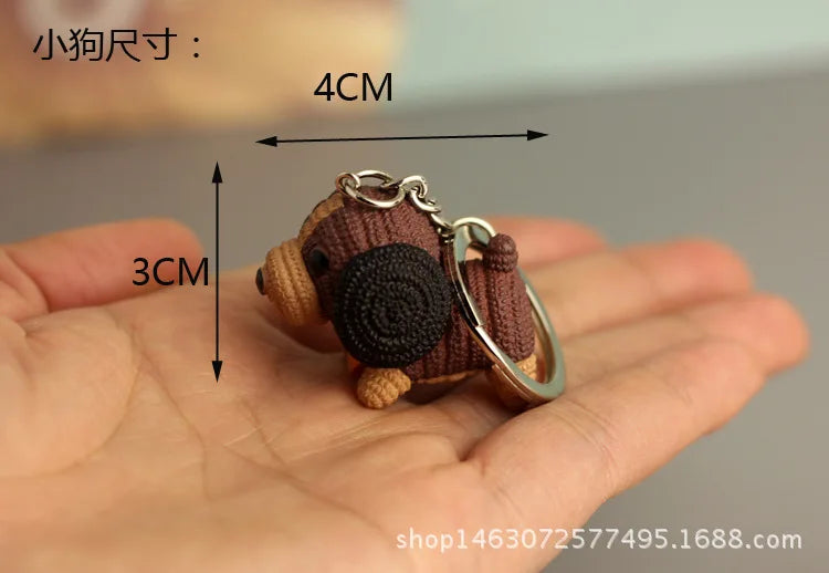 Cartoon Resin Dog Keychain - Cute & Trendy Pet Pendant