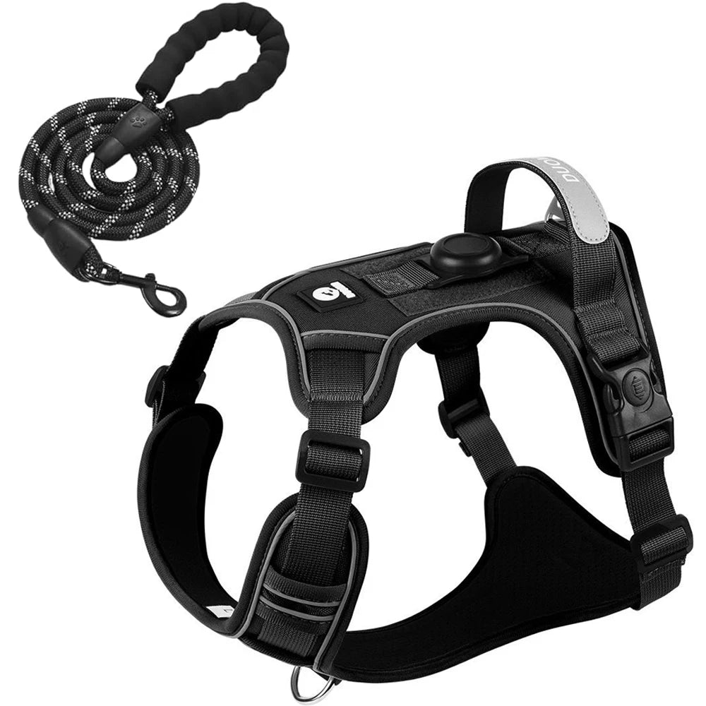 No Pull Adjustable Reflective Dog Harness with Airtag Holder - Mystery Paw