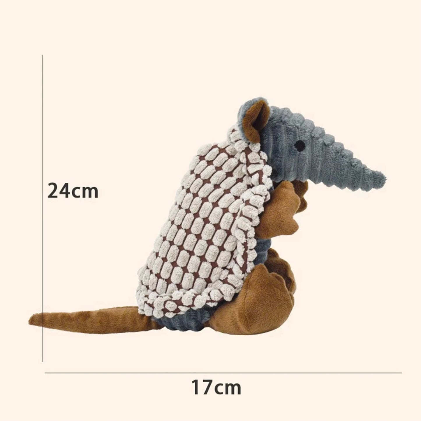Mystery Paw Pangolin Squeaky Plush Toy for Dogs & Cats