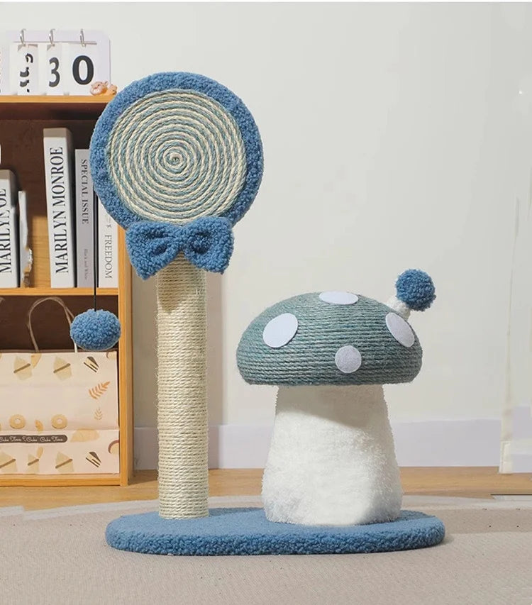 Mystery Paw Mushroom Cat Tree Scratcher - Natural Sisal