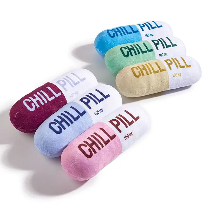 Chill Pill Plush Dog Toy - Built-in Vocal Fun!