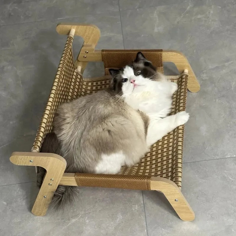 Mystery Paw Summer Cooling Rattan Cat Bed & Scratcher Lounge
