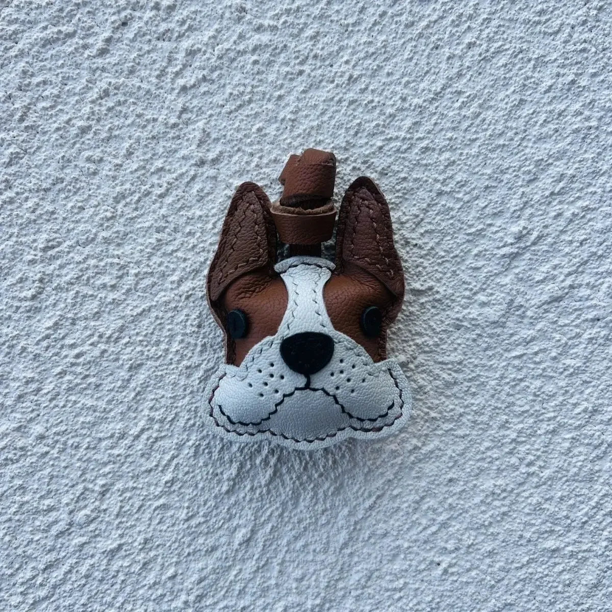 Charming Puppy-Themed Cowhide Key Chains & Backpack Charms