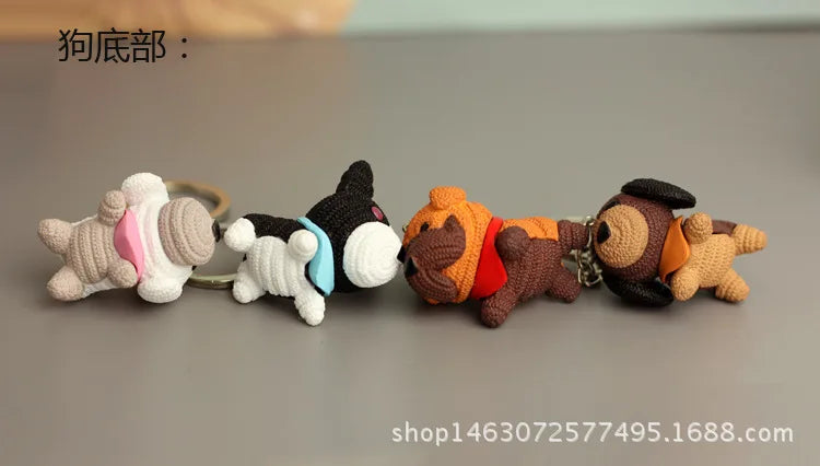 Cartoon Resin Dog Keychain - Cute & Trendy Pet Pendant