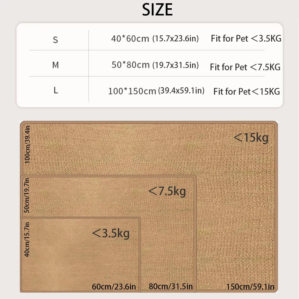Durable Cat Scratching Mat Rug & Furniture Protector