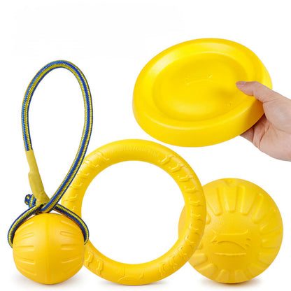 Indestructible Yellow Dog Toy Collection: Fetch, Tug, & Chew Fun!