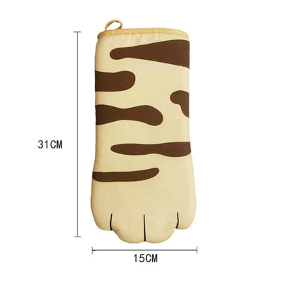 3D Cartoon Cat Paw Oven Mitt - Heat Resistant & Fun!