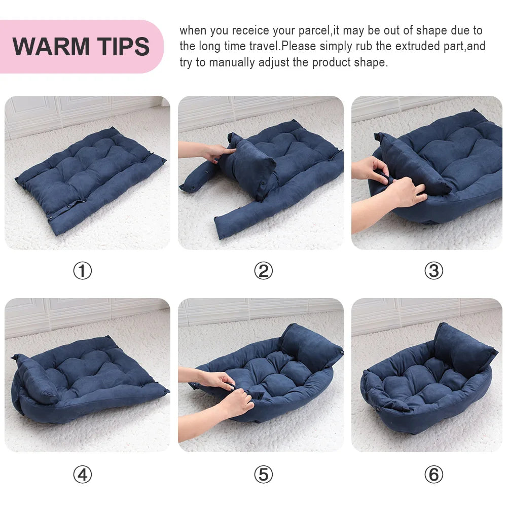 Mystery Paw 3-in-1 Cozy Bed for Cats & Dogs: Ultimate Comfort