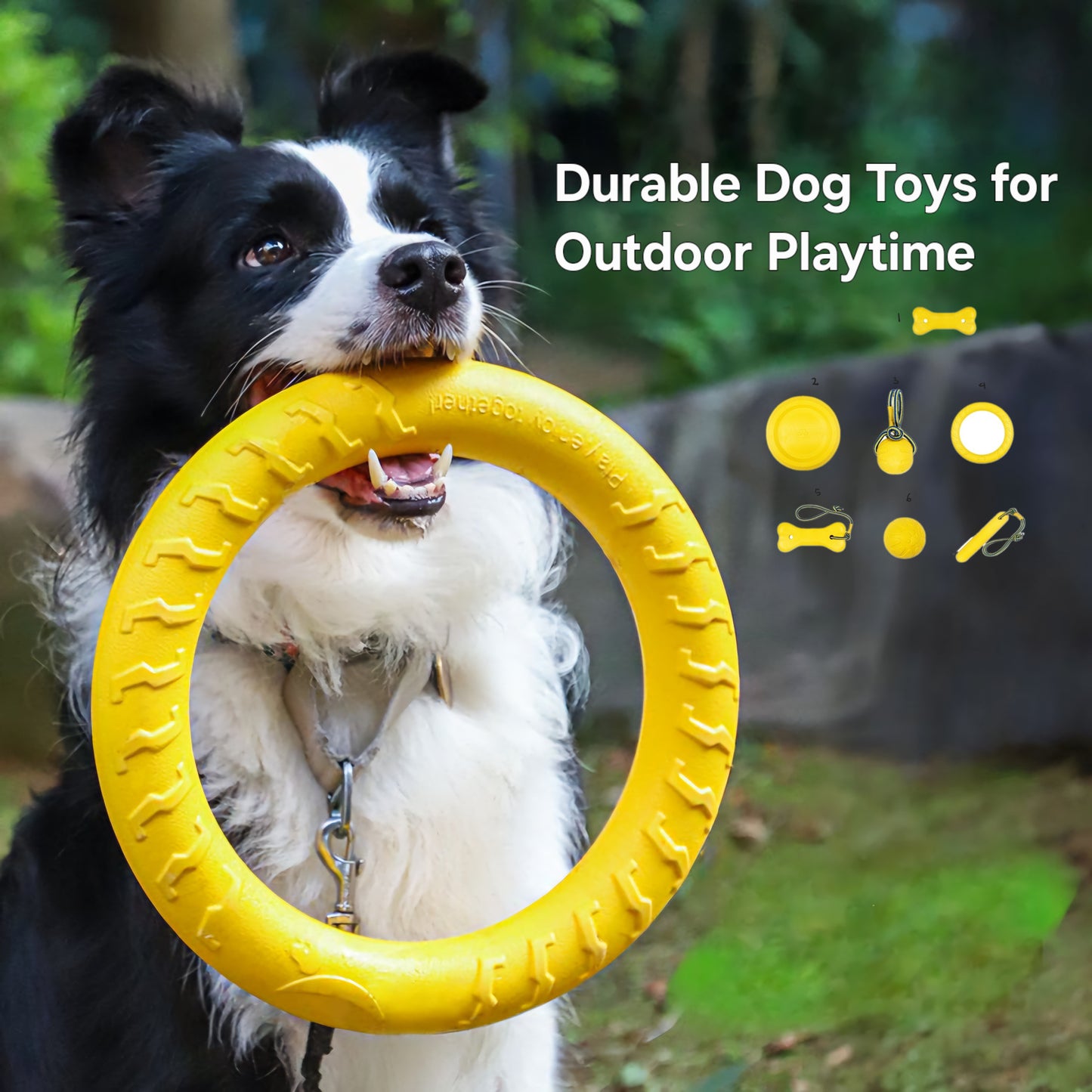 Indestructible Yellow Dog Toy Collection: Fetch, Tug, & Chew Fun!