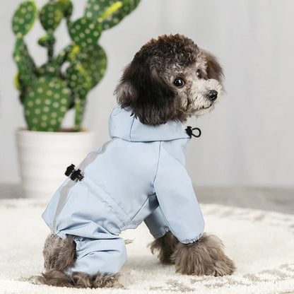 Mystery Paw Four-Legged Waterproof Dog Raincoat for Spring and Summer