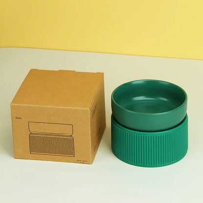 Elevated Ceramic Cat & Dog Bowl Feeder - Double Bowl Set