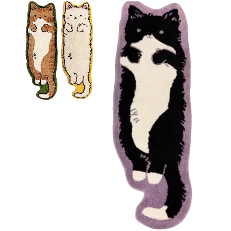 Mystery Paw Cartoon Cat-Shaped Bed Rug