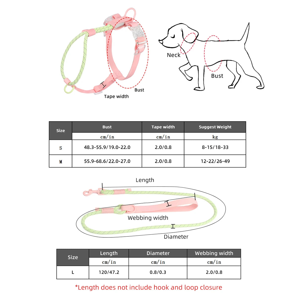 Kawaii Summer Cooling No-Pull Dog Harness & Leash Set - Stylish Comfort for Medium & Large Breeds