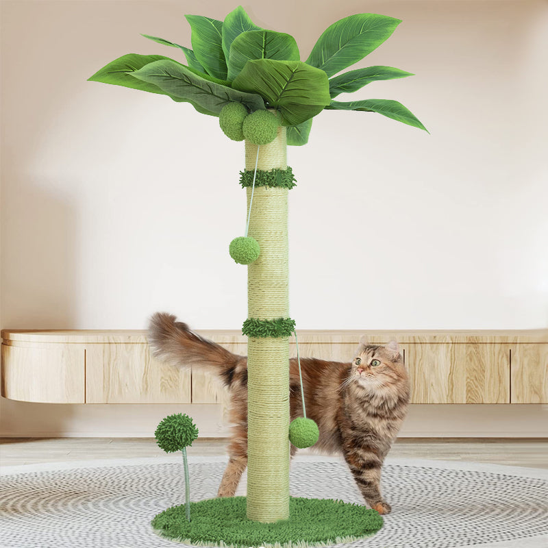 Mystery Paw Cat Scratching Tree with Sisal Rope & Interactive Toys - 65cm