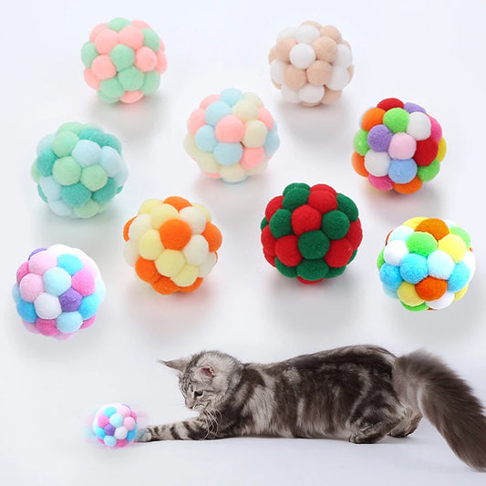 Mystery Paw Colorful Handmade Bell Ball - Interactive Cat Toy