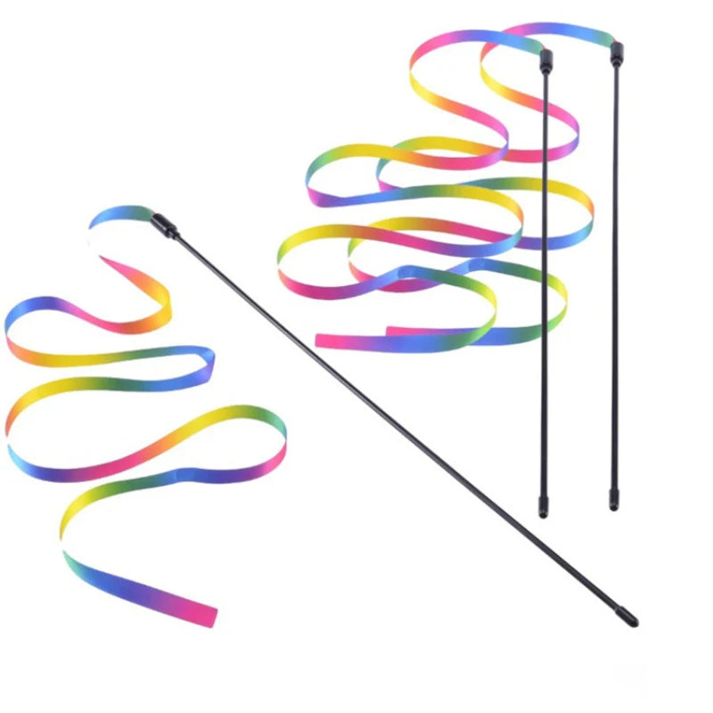 Mystery Paw Rainbow Cat Teaser Wand - Interactive Fun for Felines!