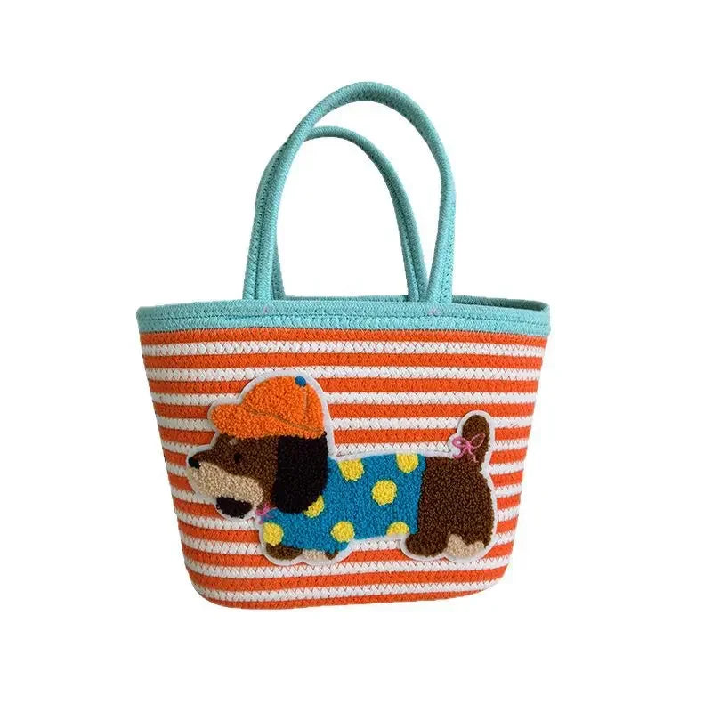 Trendy Large Capacity Cotton Rope Dog Shoulder Bag