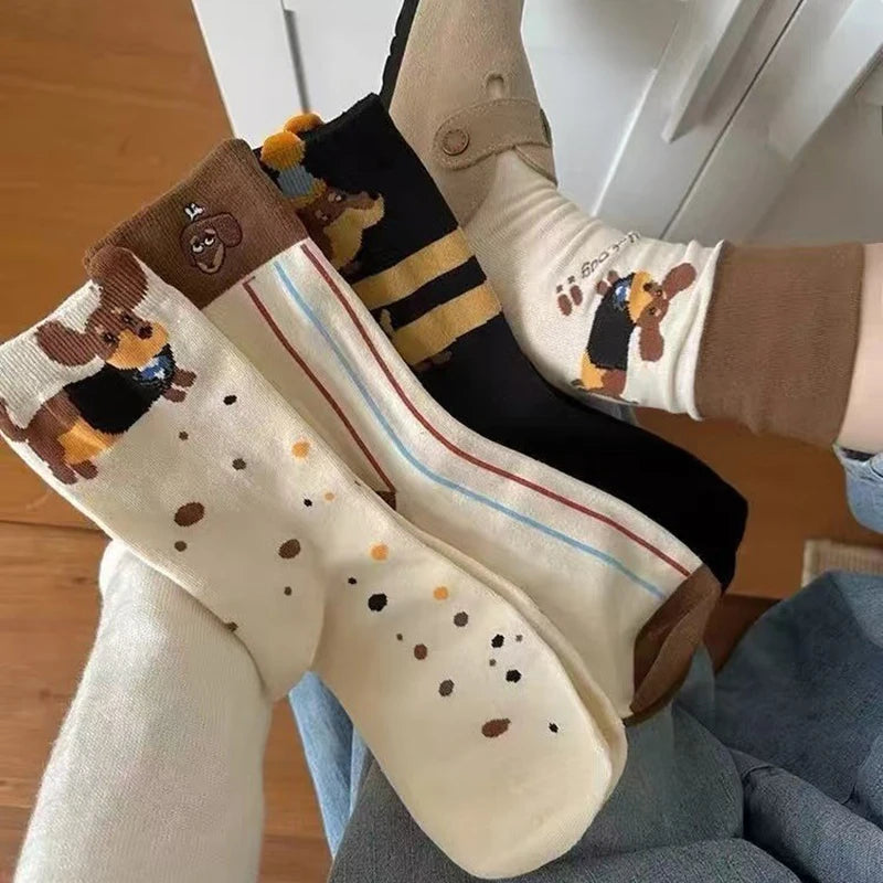 Playful Cartoon Sausage Dog Socks for Pet Lovers