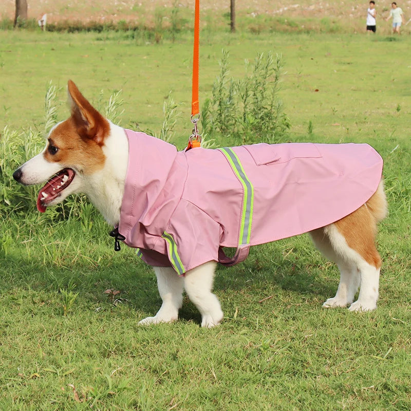 Corgi Style Waterproof Hooded Raincoat for Dogs