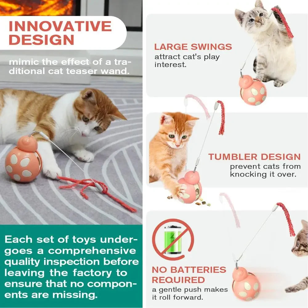 Mystery Paw Interactive Wobble Ball Cat Toy with Treat Dispenser