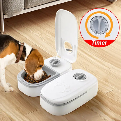 Koo Din Dual Bowl Automatic Pet Feeder with Ice Pack