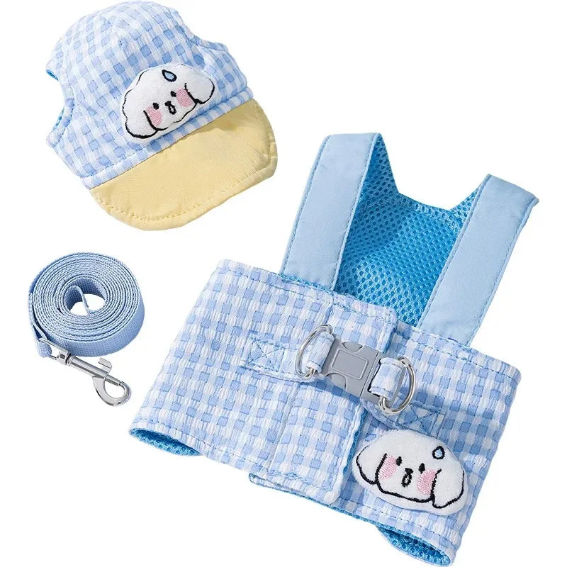 Mystery Paw Summer Adventure Dog Harness & Hat Set