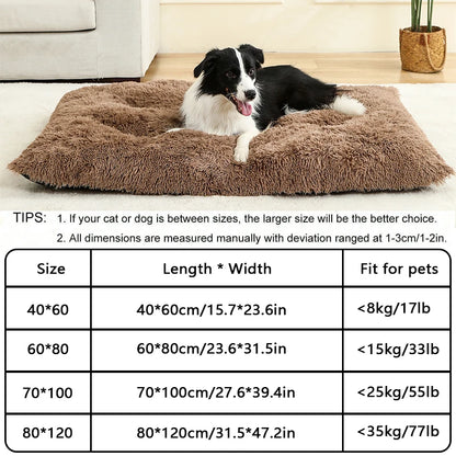 Long Plush Calming Bed - Cozy Retreat for Anxious Pets