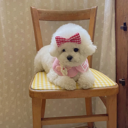 Mystery Paw Cute Plaid Rabbit Cape & Scarf for Small Dogs & Cats