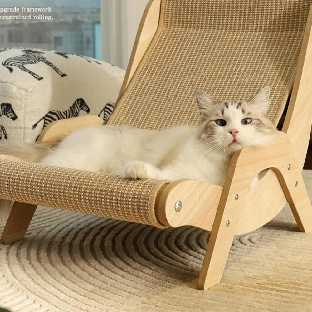 Mystery Paw Wooden Cat Scratcher Lounge Chair