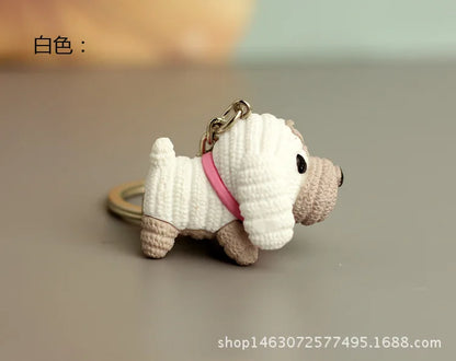 Cartoon Resin Dog Keychain - Cute & Trendy Pet Pendant