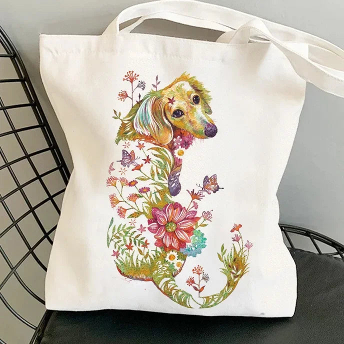 Dachshund Delight Eco-Friendly Canvas Tote Bag for Pet Lovers