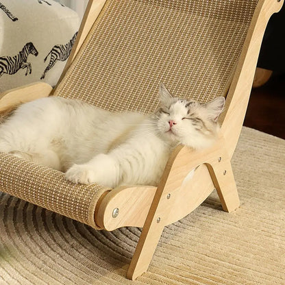 Mystery Paw Wooden Cat Scratcher Lounge Chair