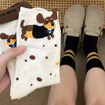 Playful Cartoon Sausage Dog Socks for Pet Lovers